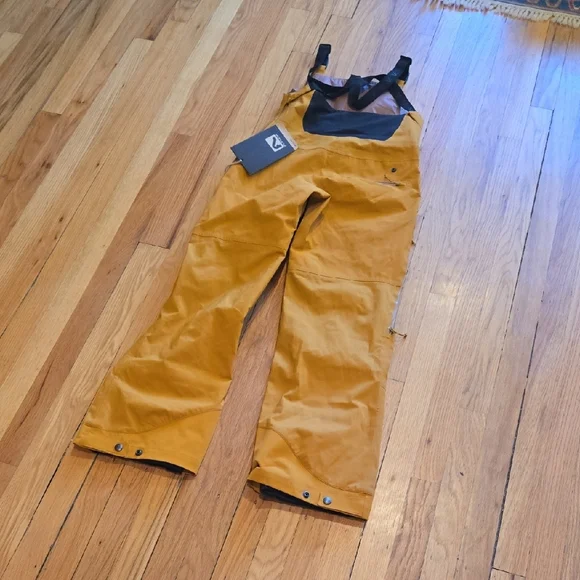 Women's XS Mustard Ski Bibs - Picture 4 of 4